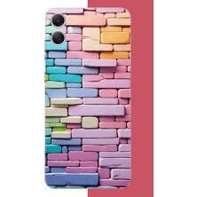 Aksesuarist Samsung Galaxy A05 Uyumlu Renkli Tuğla Baskılı Silikon Kılıf