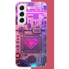 Aksesuarist Samsung Galaxy S22 Uyumlu Cyberpunk Neon Baskılı Silikon Kılıf