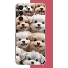 Aksesuarist Samsung Galaxy S21 Fe Uyumlu Sevimli Köpek Baskılı Silikon Kılıf