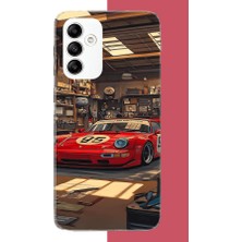 Aksesuarist Samsung Galaxy A05S Uyumlu Kırmızı Porsche Baskılı Silikon Kılıf