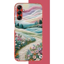 Aksesuarist Samsung Galaxy A14 Uyumlu Çiçekli Plato Baskılı Silikon Kılıf