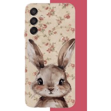 Aksesuarist Samsung Galaxy M15 Uyumlu Kahverengi Tavşan Baskılı Silikon Kılıf