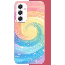 Aksesuarist Samsung Galaxy A54 Uyumlu Gökkuşağı Girdap Baskılı Silikon Kılıf