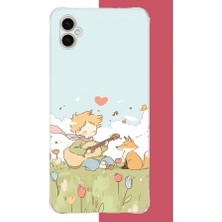 Aksesuarist Samsung Galaxy A04 Uyumlu Gitarlı Küçük Prens Baskılı Silikon Kılıf