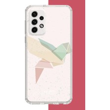 Aksesuarist Samsung Galaxy A32 Uyumlu Origami Kuş Baskılı Silikon Kılıf