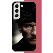 Aksesuarist Samsung Galaxy S22 Uyumlu Atatürk4 Baskılı Silikon Kılıf