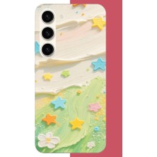 Aksesuarist Samsung Galaxy S23 Uyumlu Tuvalde Renkli Yıldız Baskılı Silikon Kılıf