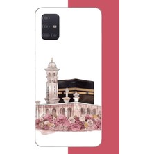 Aksesuarist Samsung Galaxy A51 Uyumlu Çiçekli Kabe.jpeg Baskılı Silikon Kılıf