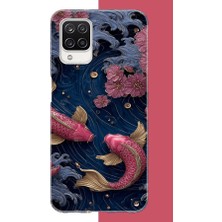 Aksesuarist Samsung Galaxy A12-M12 Uyumlu Kırmızı Balıklar Baskılı Silikon Kılıf