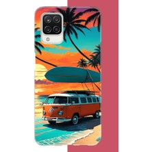Aksesuarist Samsung Galaxy A12-M12 Uyumlu 70'ler Surf Baskılı Silikon Kılıf
