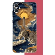 Aksesuarist Samsung Galaxy A05 Uyumlu Mavi Bulutlu Deniz Feneri Baskılı Silikon Kılıf