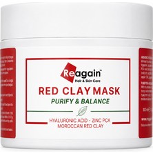 Reagain Fas Kırmızı Kil Yüz Maskesi – Arındırıcı ve Dengeleyici, Hyalüronik Asit ve Zinc PCA 100 ml