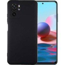 Caseart Xiaomi Redmi Note 10 ile Uyumlu Kılıf Premium Siyah Ince Kamera Korumalı Silikon Kapak