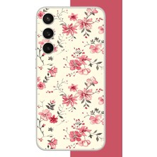 Aksesuarist Samsung Galaxy S23 Fe Uyumlu Kırmızı Pattern Baskılı Silikon Kılıf