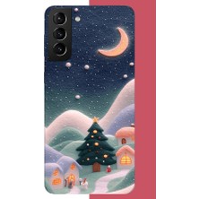 Aksesuarist Samsung Galaxy S21 Plus Uyumlu Pofuduk Kar Baskılı Silikon Kılıf