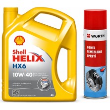 Shell Helix Hx6 Motor Yağı 10W-40 4 Litre + Würth Balata Spreyi 500 ml