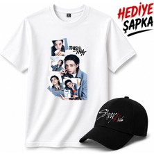 BarsDepo Hyunjın Thıs That Tişört, Premıum Kalite Unisex Çocuk / Yetişkin (Şapka Hediyeli)