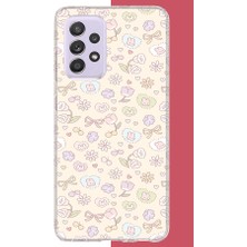 Aksesuarist Samsung Galaxy A72 Uyumlu Lale Fiyonklu Pattern Baskılı Silikon Kılıf