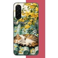 Aksesuarist Samsung Galaxy A26 Uyumlu Çatıdaki Kedi Baskılı Silikon Kılıf