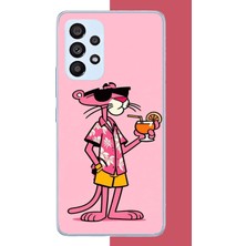 Aksesuarist Samsung Galaxy A53 Uyumlu Pembe Panter 1 Baskılı Silikon Kılıf