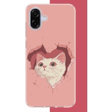Aksesuarist Samsung Galaxy A07 Uyumlu Boşluktaki Kedi Baskılı Silikon Kılıf