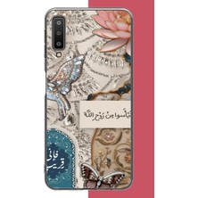 Aksesuarist Samsung Galaxy A7 2018 Uyumlu Taşlı Kuş Baskılı Silikon Kılıf