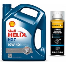 Shell Helix Hx7 Motor Yağı 10W-40 4 Litre + Klima Bombası 200 ml