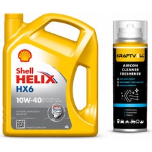 Shell Helix Hx6 Motor Yağı 10W-40 4 Litre + Klima Bombası 200 ml