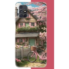 Aksesuarist Samsung Galaxy M51 Uyumlu Pembe Bisiklet Baskılı Silikon Kılıf