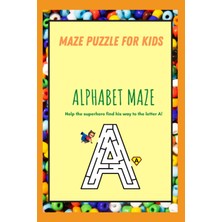 TeknoKapsül Saubi Superhero Uppercase Alphabet Maze Puzzle Worksheet For Kids | Learning And Fun Together For Kids | Kids Learning Material And Mind Developing Game