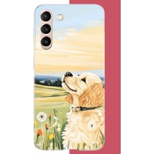 Aksesuarist Samsung Galaxy S21 Uyumlu Golden Köpek Baskılı Silikon Kılıf