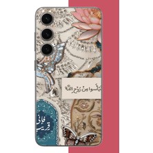 Aksesuarist Samsung Galaxy S24 Uyumlu Taşlı Kuş Baskılı Silikon Kılıf