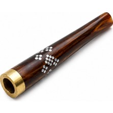 Han Tobacco Doğal Damla Kehribar Gümüş Desenli El Yapımı Ağızlık – 7 cm – 7.5/8 mm Uyumlu