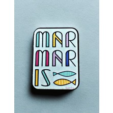 Mundy Marmaris Temalı Magnet Ahşap Lazer Kesim 3 Boyutlu Buzdolabı Süsü