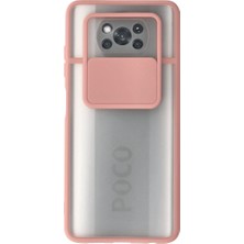 TeknoKapsül Pocophone X3 Kılıf Palm Buzlu Kamera Sürgülü Silikon - Pembe