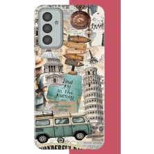 Aksesuarist Samsung Galaxy M13-M23 Uyumlu Travel2 Baskılı Silikon Kılıf