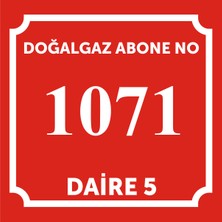 Yüksel 34 10X10 cm Alüminyum Levha Doğalgaz Su Elektrik Abone No Daire Numarası Bilgi Levhası, Kişiye Özel Yazılı Kapı Levhası, Kırmızı Mavi