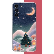 Aksesuarist Samsung Galaxy S21 Fe Uyumlu Pofuduk Kar Baskılı Silikon Kılıf