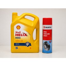 Shell Helix Hx5 Dizel 10W-30 7 Litre + Würth Balata Spreyi 500 ml