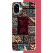 Aksesuarist Samsung Galaxy A07 Uyumlu Kumaş Blok Baskılı Silikon Kılıf