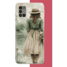 Aksesuarist Samsung Galaxy A31 Uyumlu Göle Bakan Kadın Baskılı Silikon Kılıf