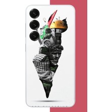 Aksesuarist Samsung Galaxy S25 Uyumlu Filistin Harita Baskılı Silikon Kılıf