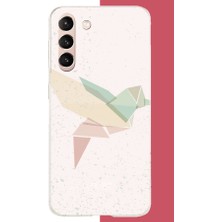 Aksesuarist Samsung Galaxy S21 Uyumlu Origami Kuş Baskılı Silikon Kılıf