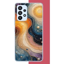Aksesuarist Samsung Galaxy A53 Uyumlu Renkli Uzay Baskılı Silikon Kılıf