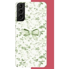 Aksesuarist Samsung Galaxy S21 Plus Uyumlu Yeşil Fiyonk Pattern Baskılı Silikon Kılıf
