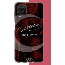 Aksesuarist Samsung Galaxy A22-M22-M32 Uyumlu Atatürk Imza Baskılı Silikon Kılıf