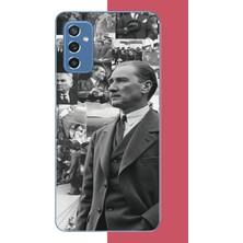 Aksesuarist Samsung Galaxy M52 Uyumlu Atatürk Kolaj.jpeg Baskılı Silikon Kılıf