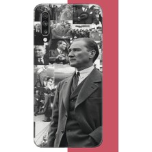 Aksesuarist Samsung Galaxy A70 Uyumlu Atatürk Kolaj.jpeg Baskılı Silikon Kılıf