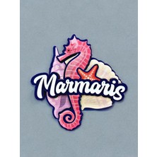 Mundy Marmaris Temalı Magnet Ahşap Lazer Kesim 3 Boyutlu Buzdolabı Süsü