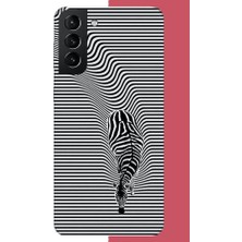 Aksesuarist Samsung Galaxy S21 Plus Uyumlu Abstract Zebra Baskılı Silikon Kılıf